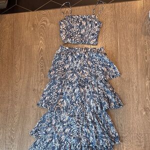 Abercrombie & Fitch Blue and White Skirt Set
